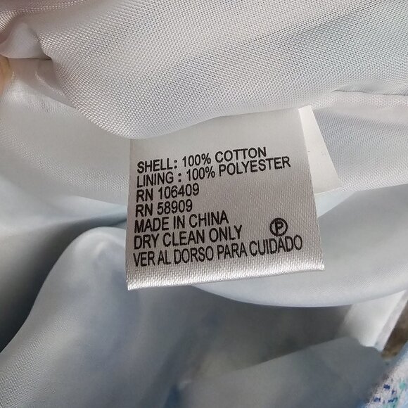 Alex Marie Petite 4P Blue & White Floral Sleeveless Knee-Length Dress $129.00. - Picture 14 of 14